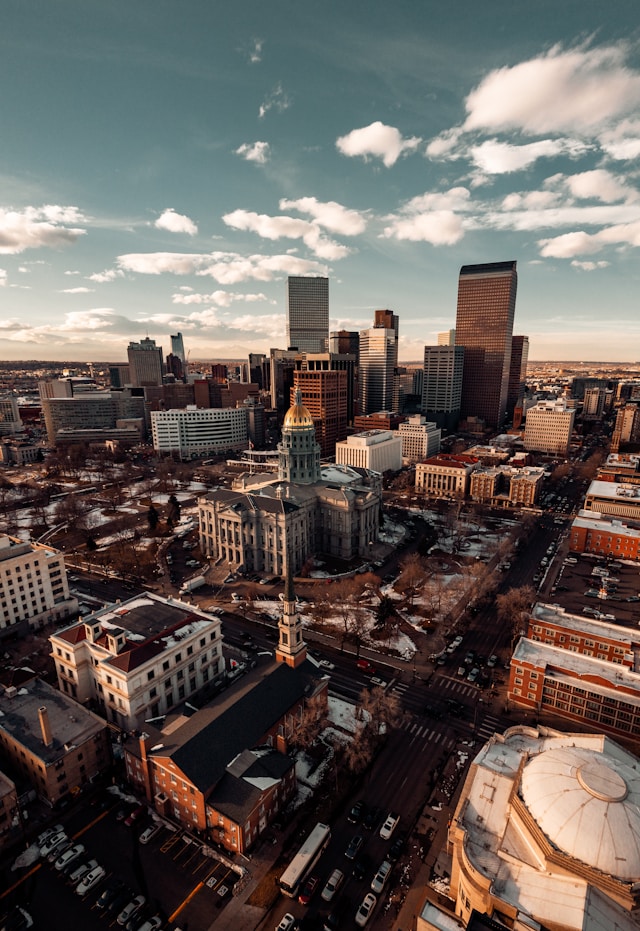 big city in winter