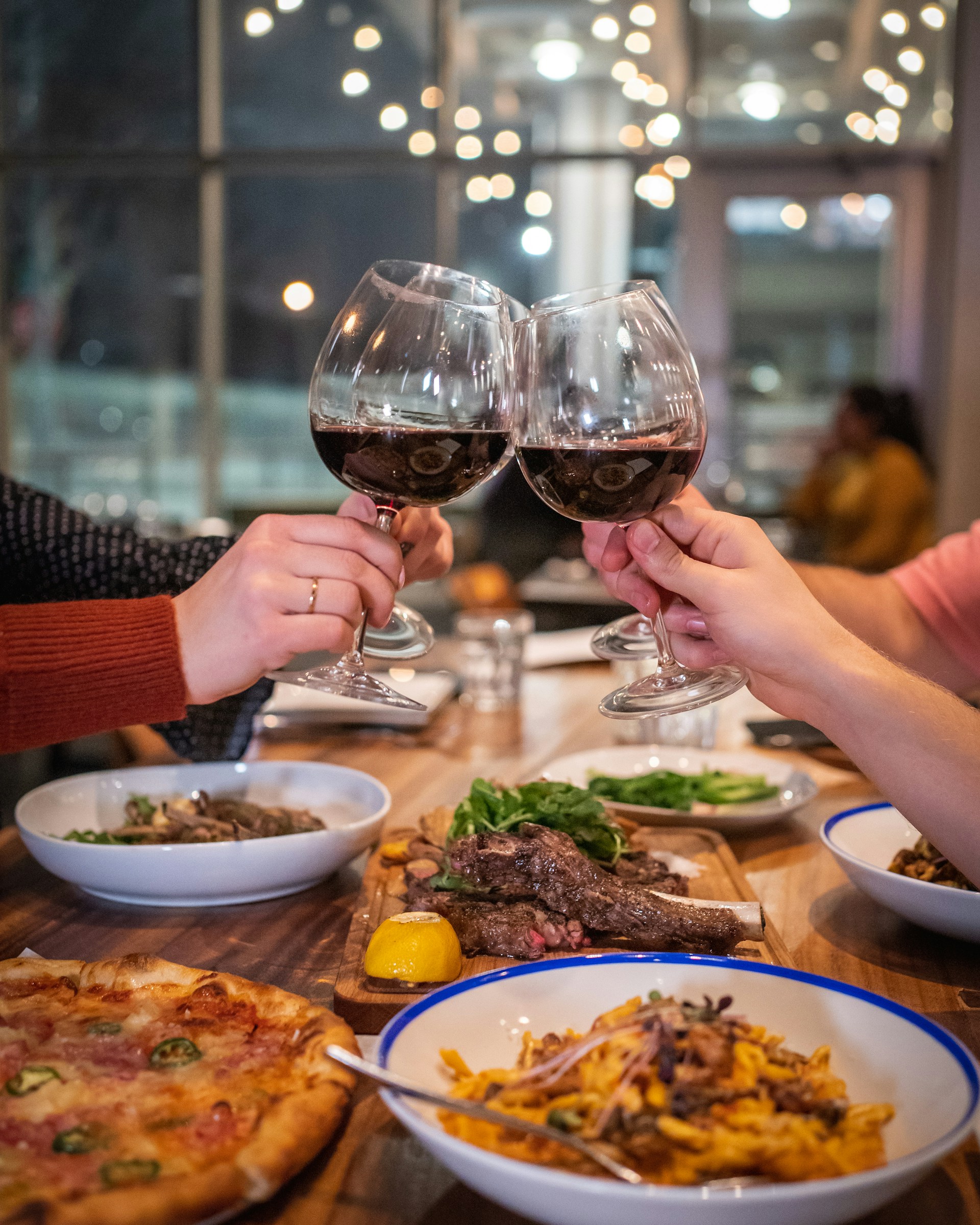 dinner with wine